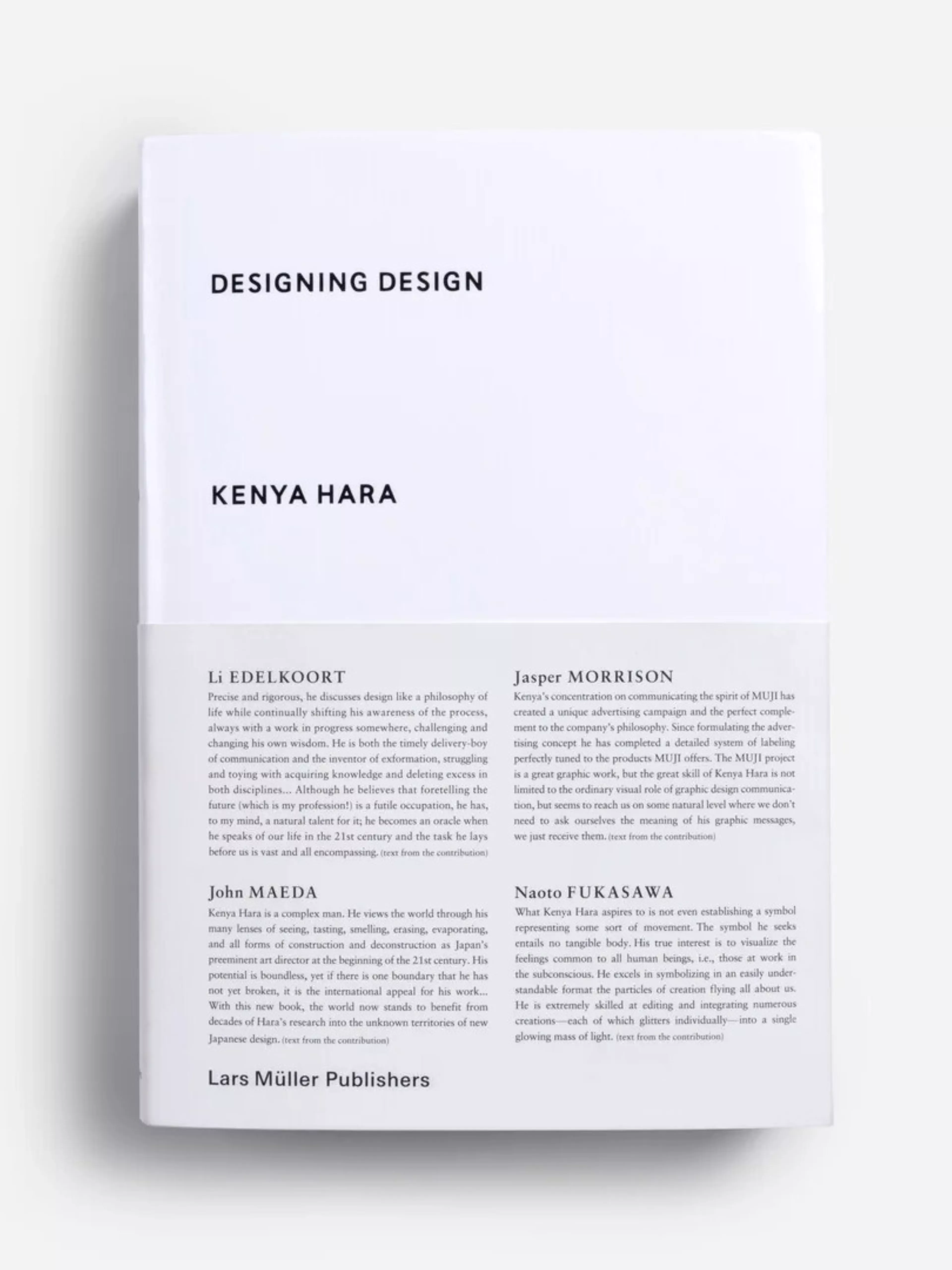 An image the cover of Designing Design, a book by Kenya Hara.