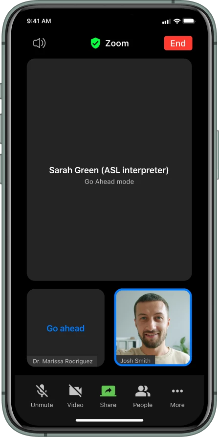 A screenshot of go-ahead mode.