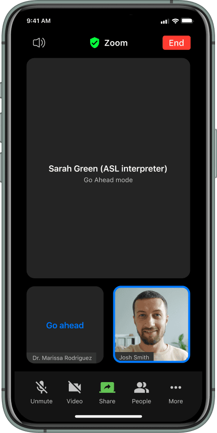 A screenshot of go-ahead mode.