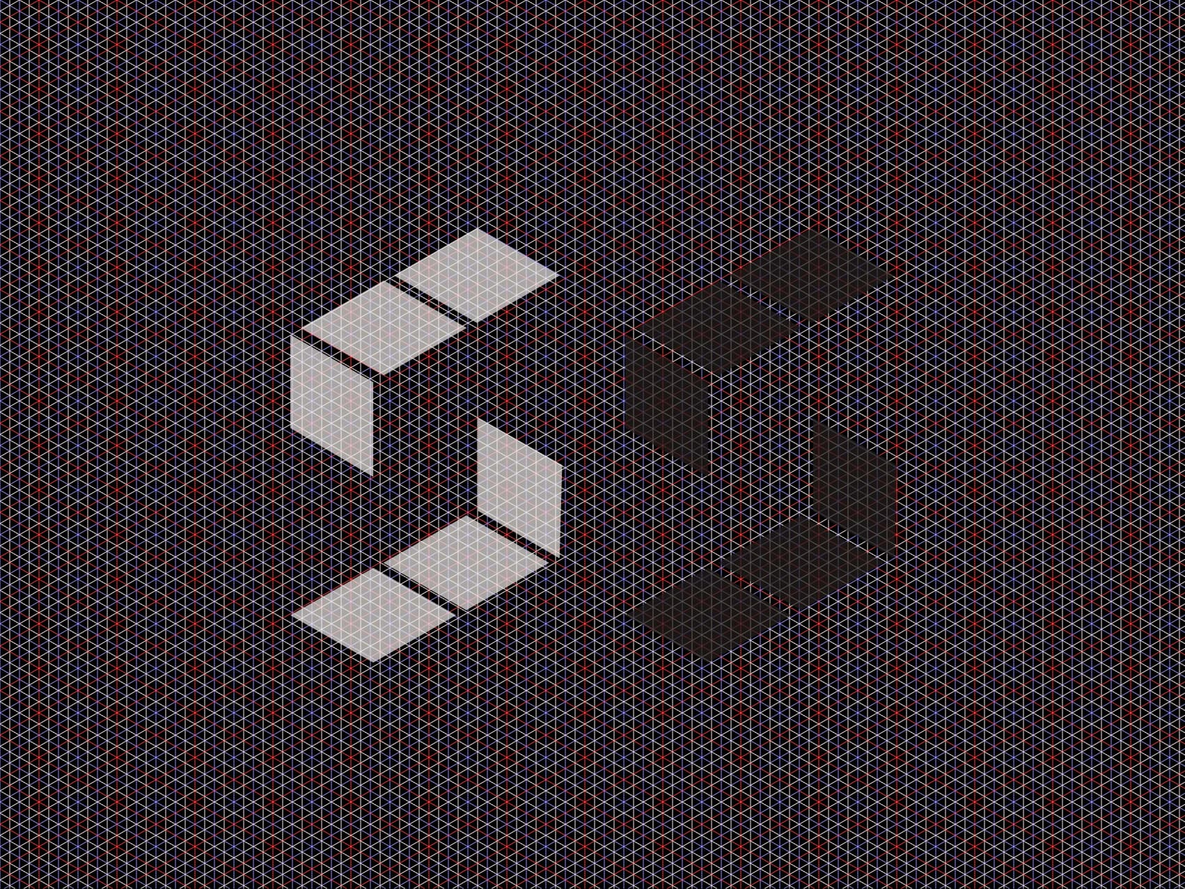 An image of an S in an isometric view