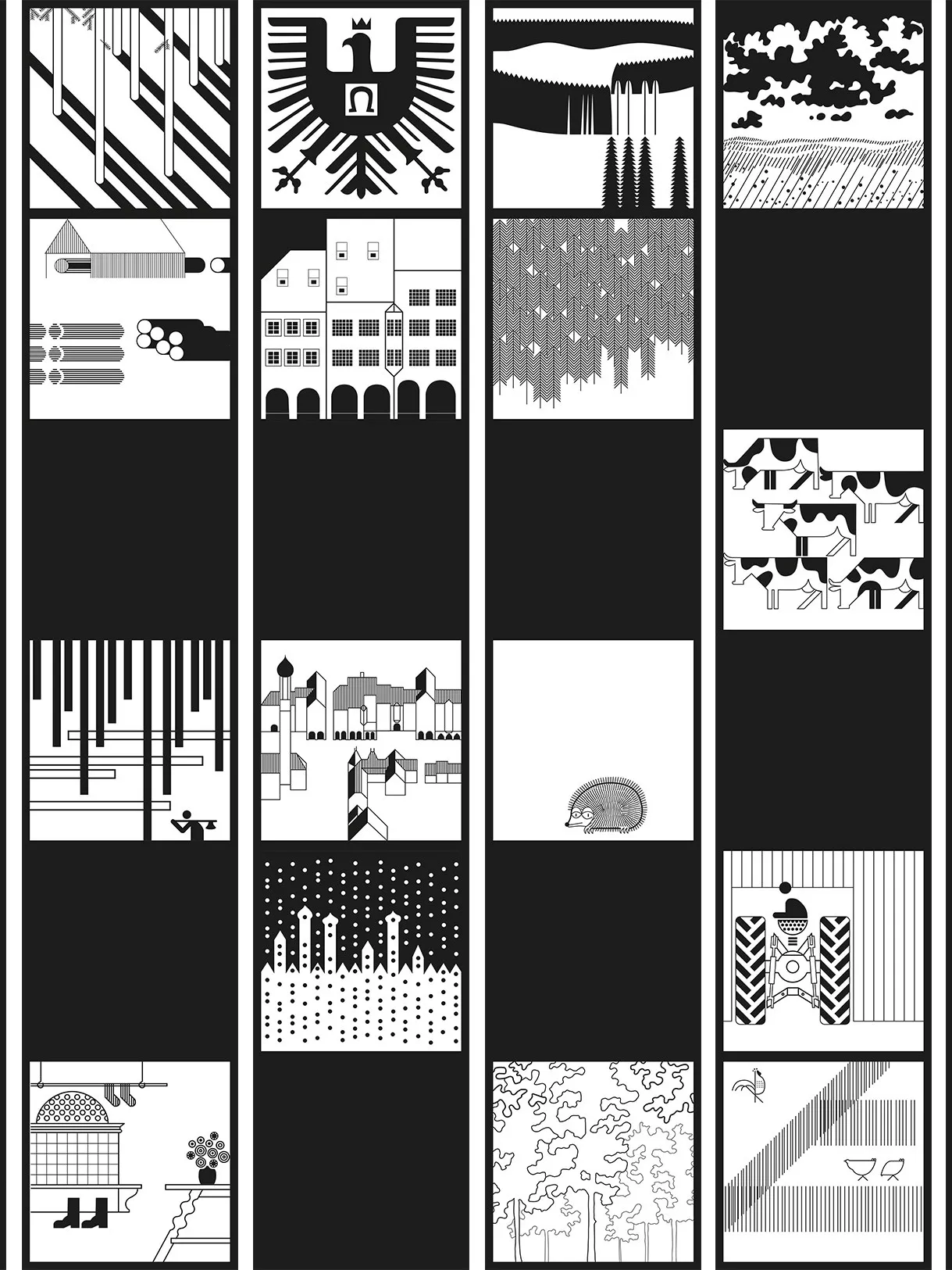 An image of some pictograms Otl AIcher created for the city of Ulm.